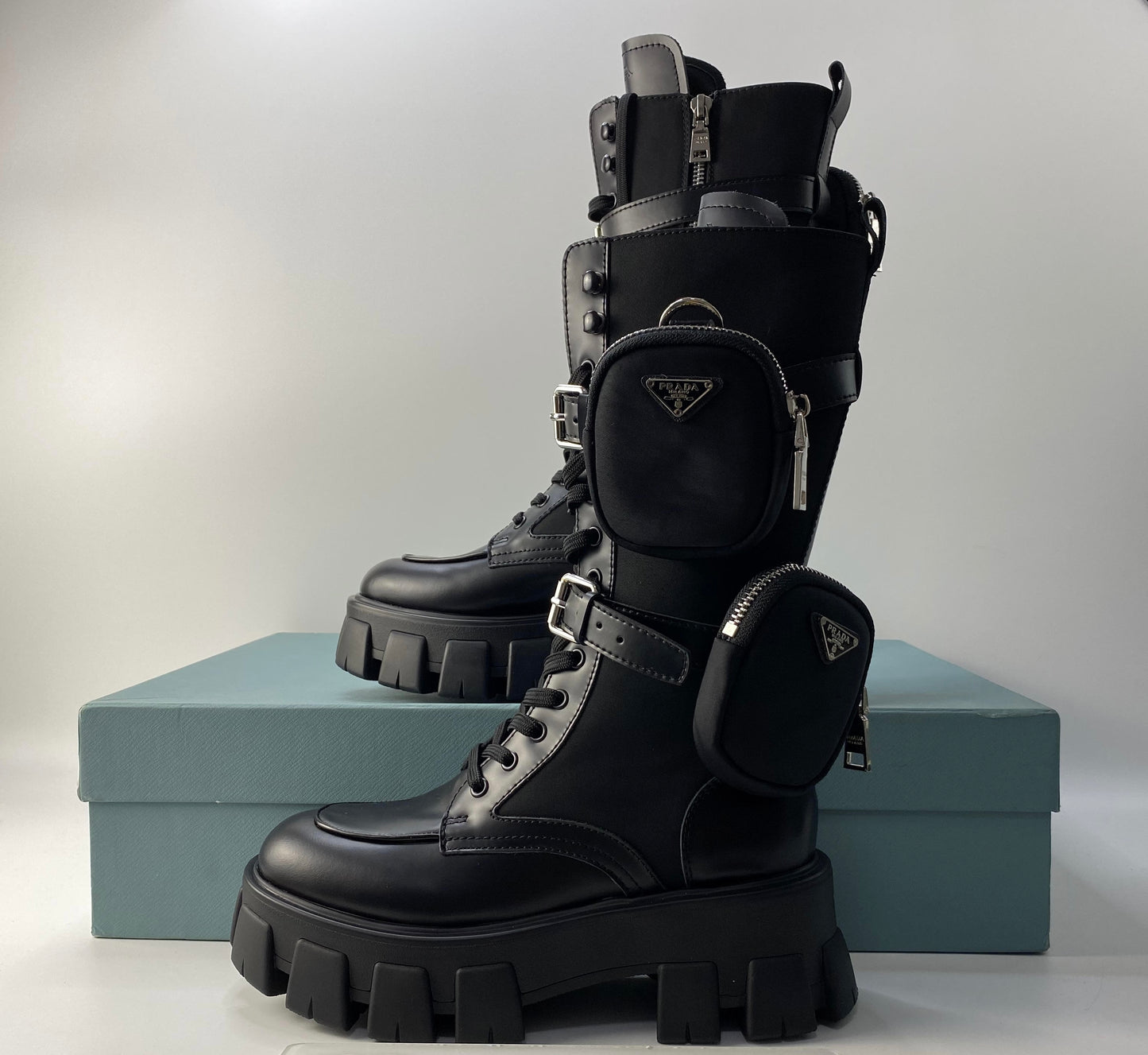 Prada Combat boots high woman sneakers